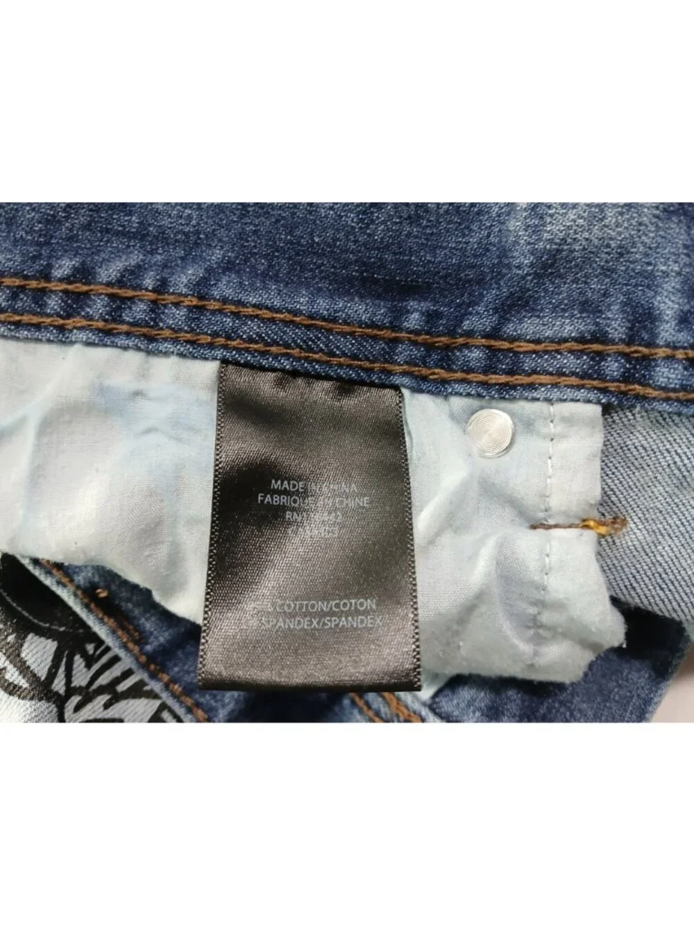 Ninth Hall Rogue Mens Printed Light Aged Skinny Jeans Size 32 Distressed Graphic